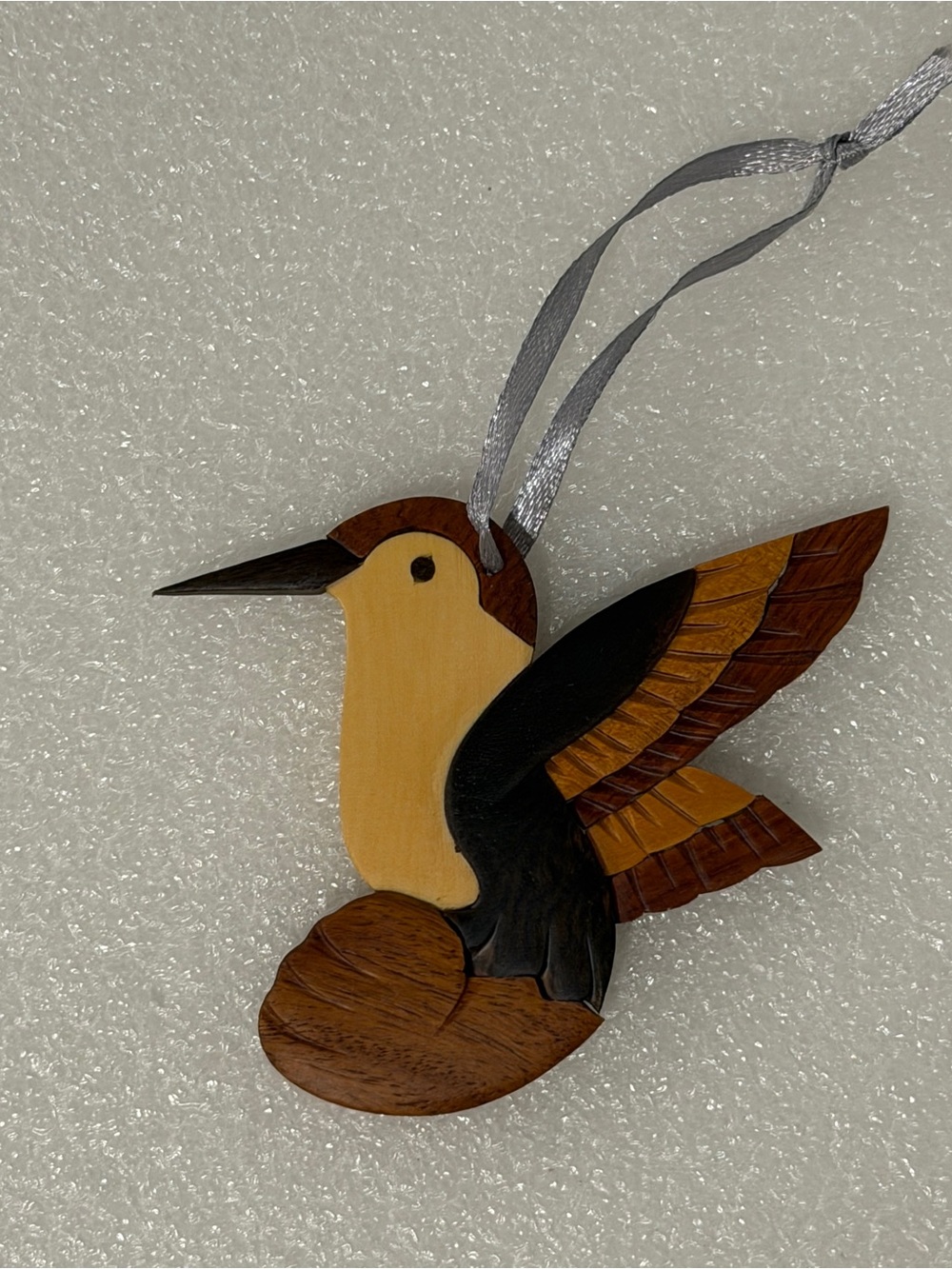 Wooden Double-Sided Hummingbird Ornament